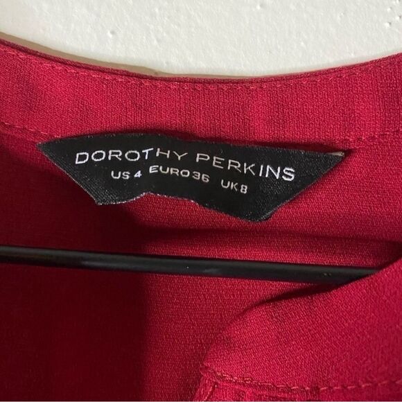 Dorothy Perkins Raspberry Collarless Shirt Dress Size 4 - Picture 6 of 11